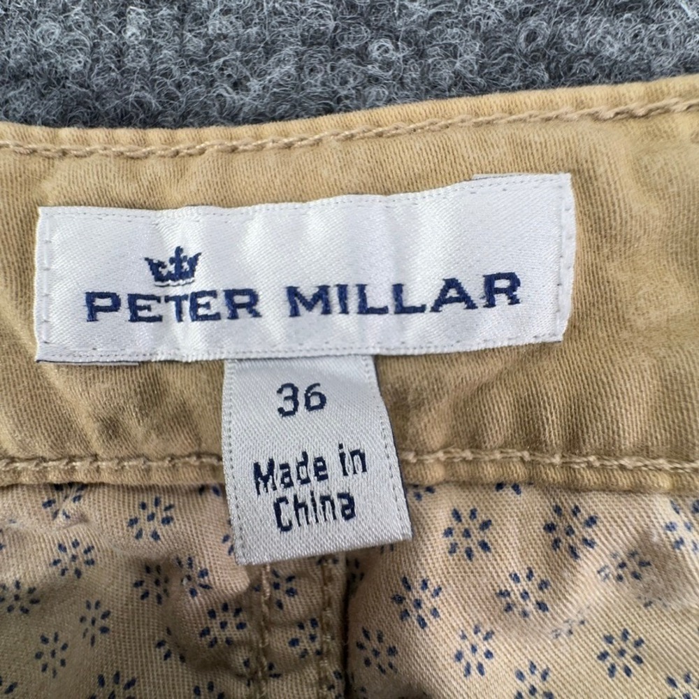 Peter Millar Mens Khaki Tan 5-Pocket Cotton Modal Stretch Pants Size 36 - Picture 4 of 10